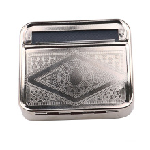 70mm sun pattern silver white portable manual metal   cigarette case